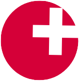 Roter Kreis mit weißem Kreuz